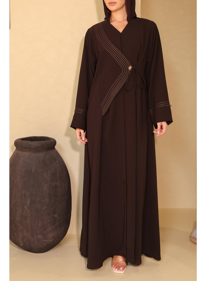 IKKXA Opulent Earth Drawstring Abaya - Image 4